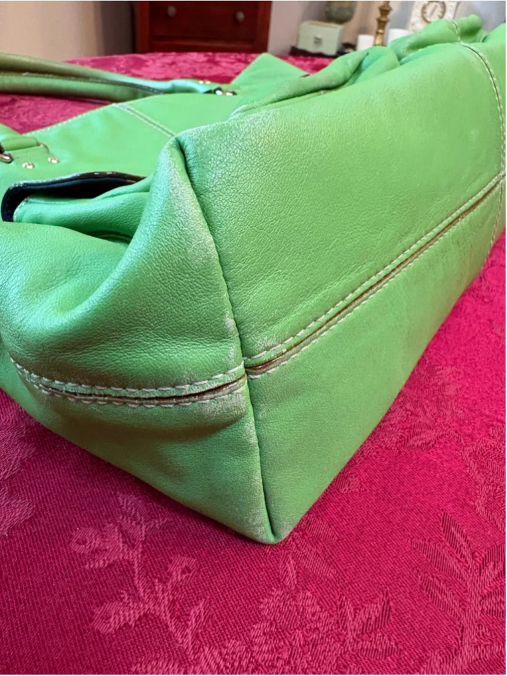 Kate Spade Green Leather Tote Bag